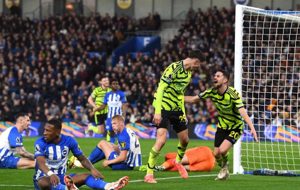 Arsenal beat Brighton to go top of the premier league table 1 20240406 192249