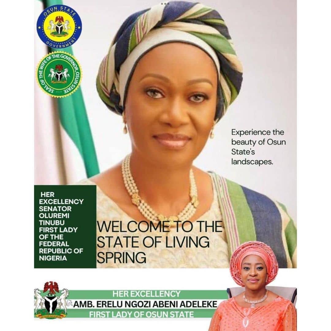Osun State Governor, Adeleke's wives print different posters welcoming Nigeria's first lady to the state 1 IMG 20240422 WA0007 1