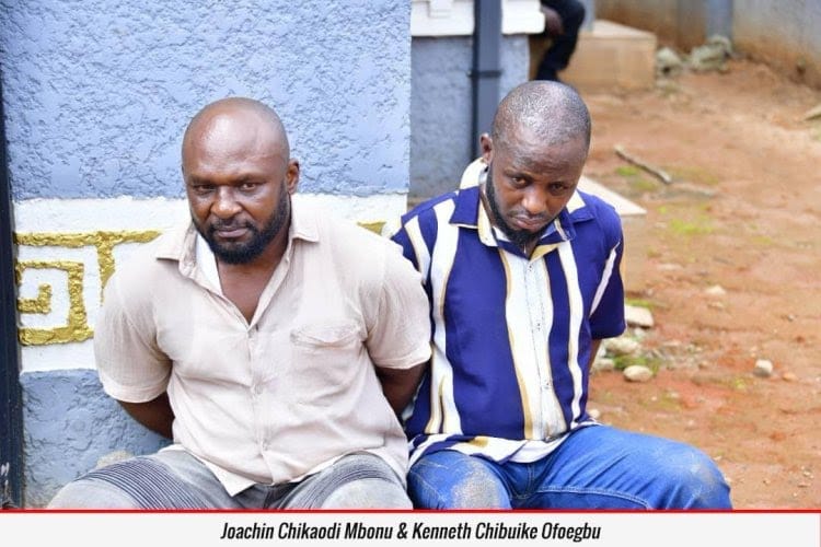 Wanted drug Baron, one other arrested, as NDLEA recovers guns, meth in Imo State 1 Joachin Chikaodi and Kenneth Chibuike Ofeogbu