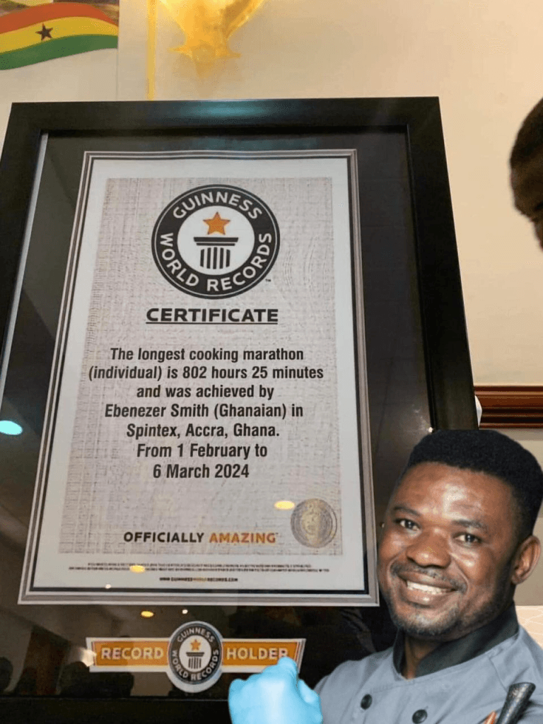 Ghanaian chef Smith arrested for forging Guinness World Record 1 image 69 768x1024 1 1