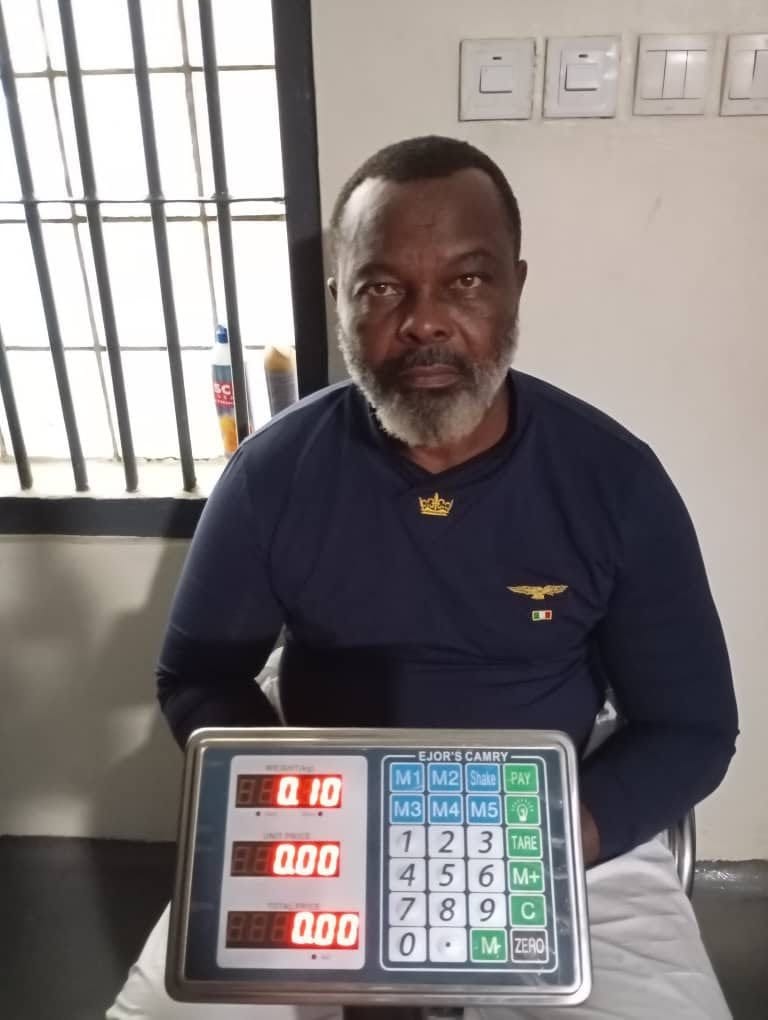 Businessman nabbed by NDLEA after 81 pellets, 1.943kg, of illicit drugs got stuck in his system. 1 WhatsApp Image 2025 02 02 at 11.34.31